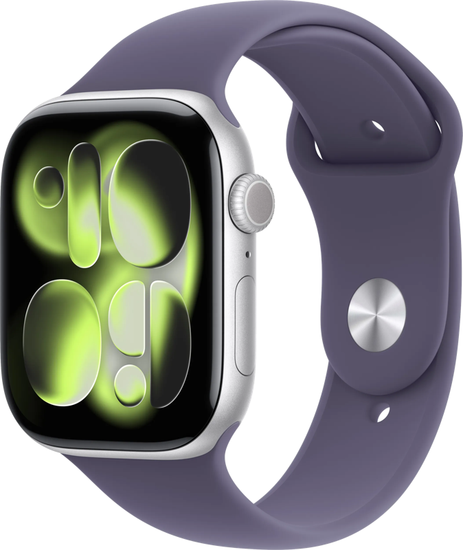 Apple Watch Series 11 46mm Zilver Sportband M/L