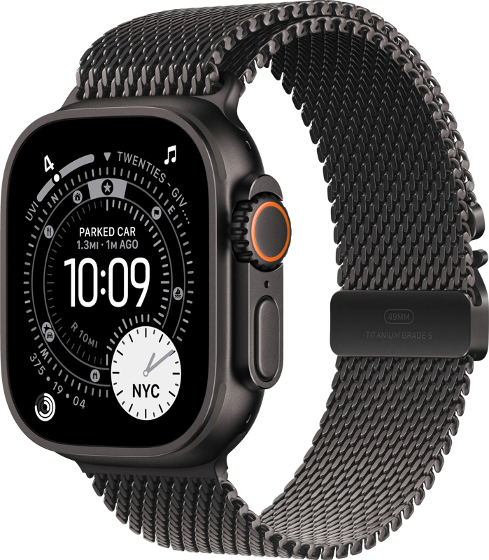 Apple Watch Ultra 3 5G 49mm Zwart Milanese Band L