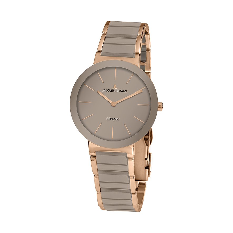 Jacques Lemans Keramisch horloge Monaco Quartz horloge, polshorloge, dameshorloge, tot 10 bar waterdicht, analoog