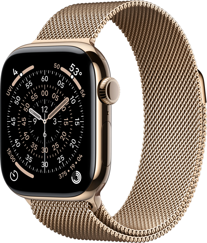 Apple Watch Series 11 Cellular 42mm Titanium  Goud Milanese Band