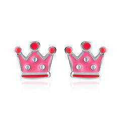 Unique Stud oorbellen kroon voor meisjes in sterling zilver