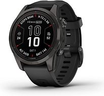 Garmin Fenix 7S Pro 42 mm koolstofgrijs met zwarte polsband [wifi, Sapphire Solar Edition] - refurbished