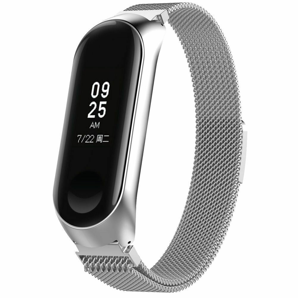Xiaomi Mi band 3 / 4 Milanese band (zilver)