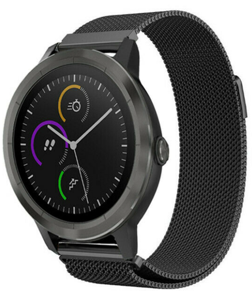 Garmin Vivomove 3s Milanese band - 39mm - zwart - bandbreedte 18mm