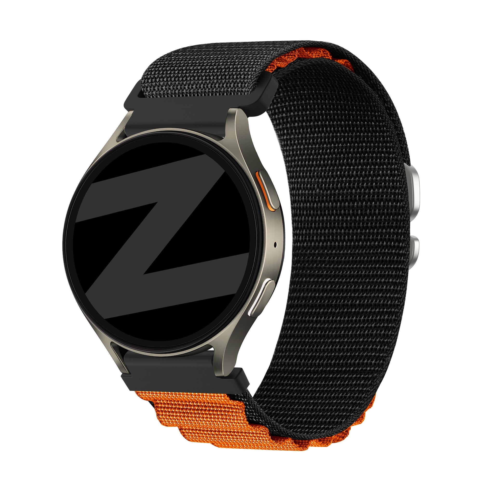Bandz Withings ScanWatch Nova Alpine nylon band (zwart/oranje)