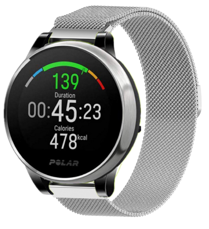 Polar Vantage M Milanese band (zilver)