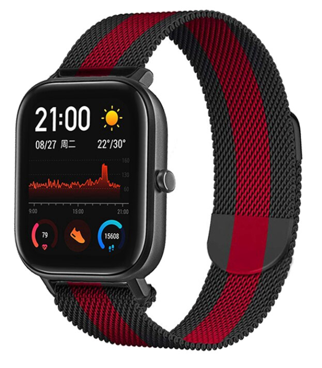Xiaomi Amazfit GTS Milanese band (zwart/rood)