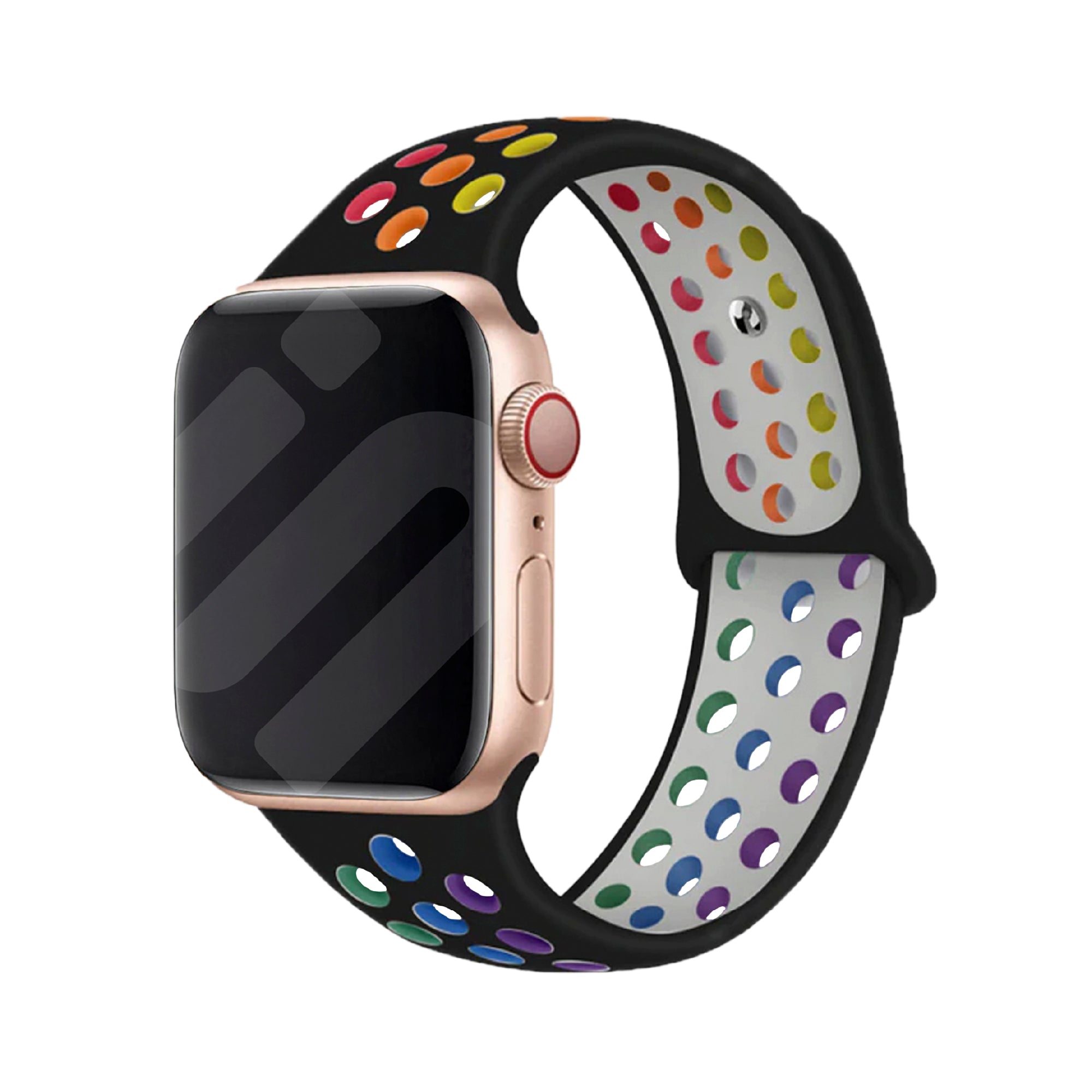 Apple Watch sport band (kleurrijk zwart)