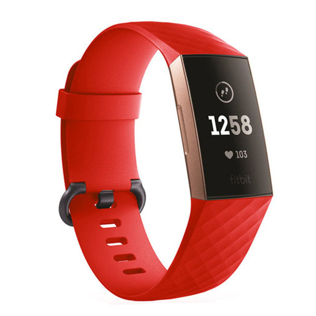 Fitbit Charge 3 silicone band (rood)