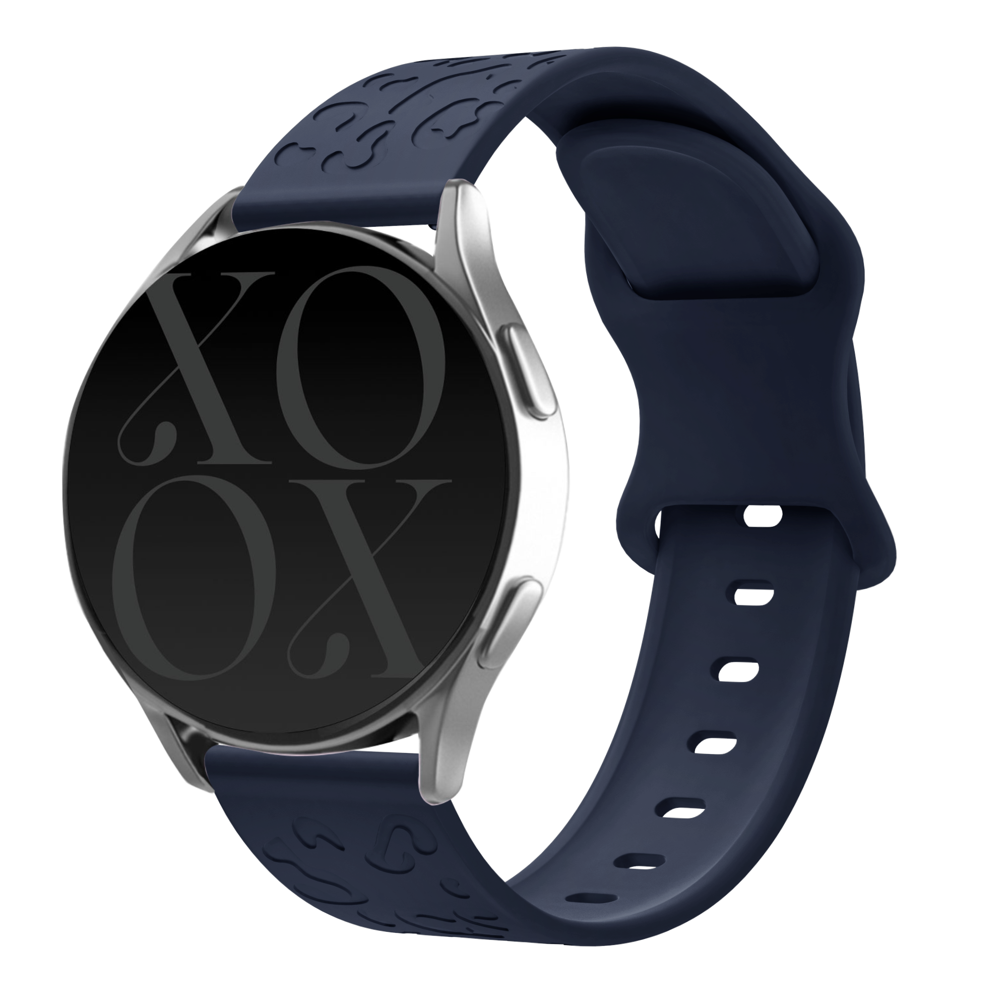 xoxo Wildhearts Universeel 20mm siliconen bandje Leopard Print (donkerblauw)