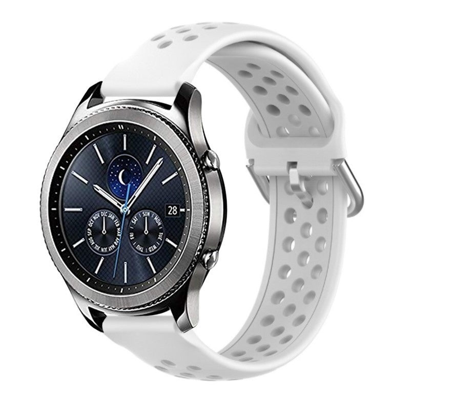 Samsung Gear S3 siliconen bandje met gaatjes (wit)