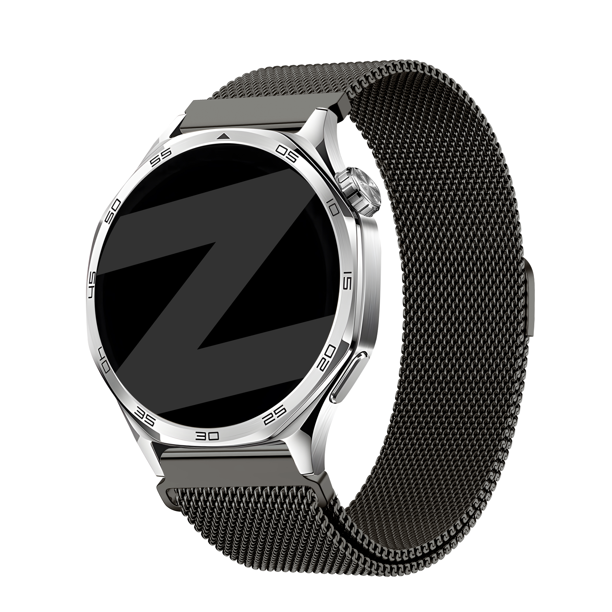 Bandz Amazfit GTR 3 (Pro) 'One push' Milanese band (titanium grijs)