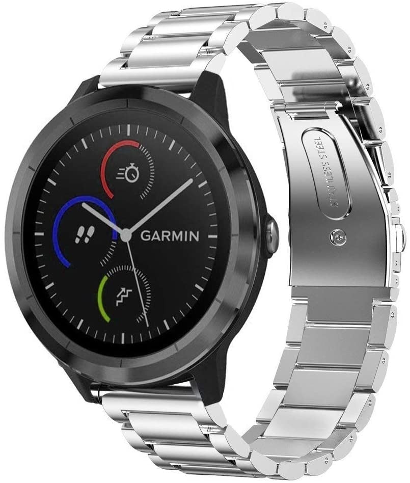 Garmin Vivomove 3s stalen band - 39mm - zilver - bandbreedte 18mm