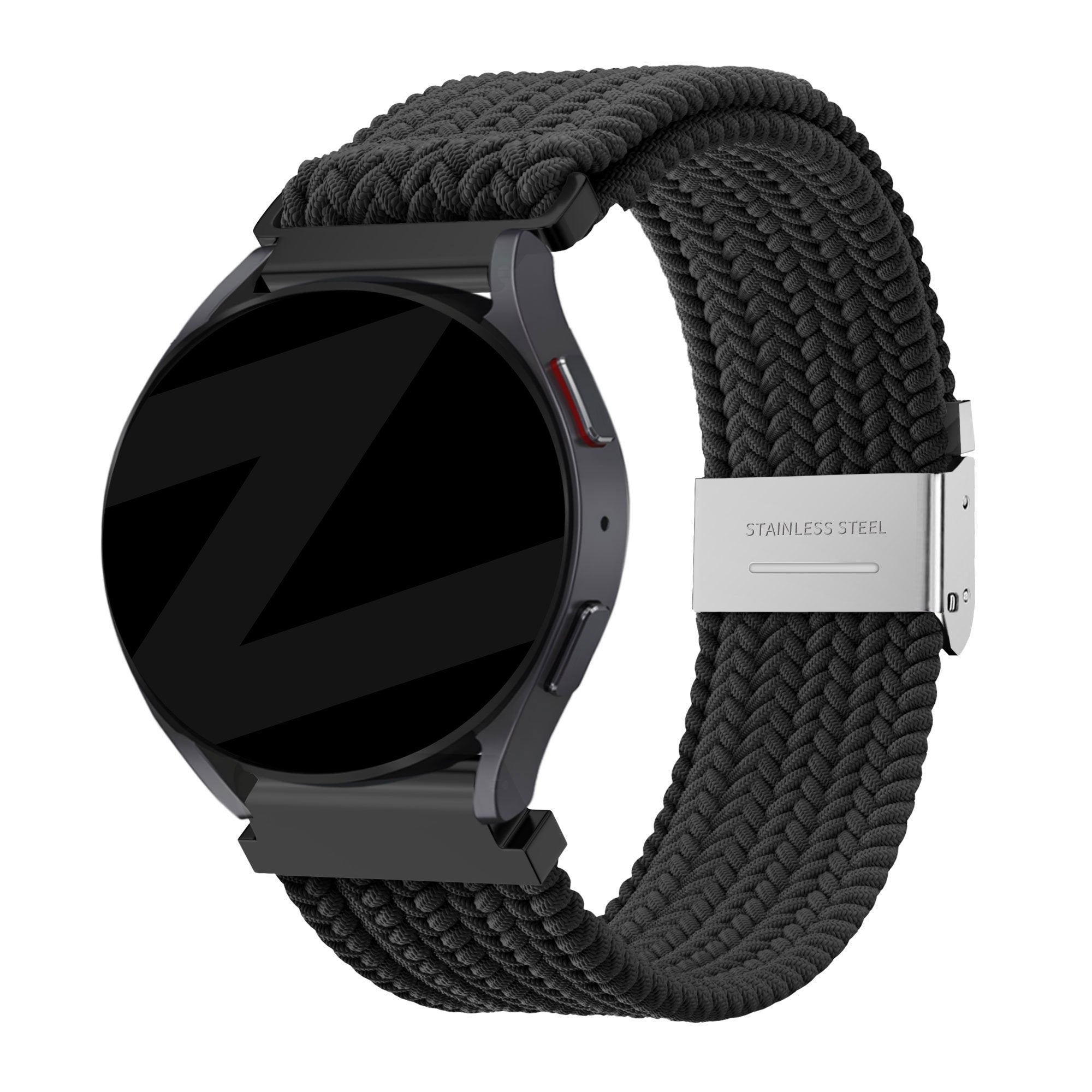 Bandz Coros Apex 42mm gevlochten nylon band (zwart)