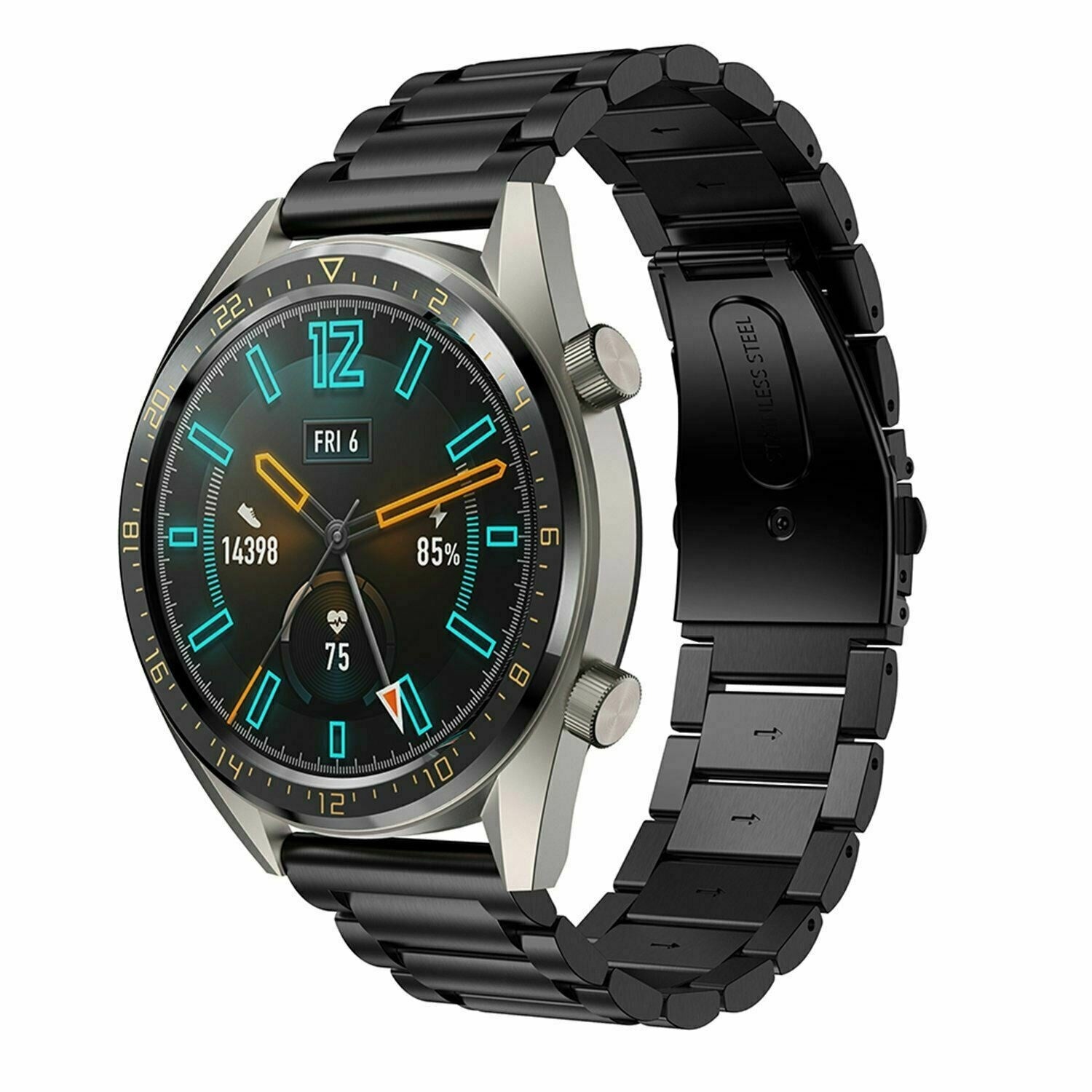 Huawei Watch GT 2 stalen band (zwart)
