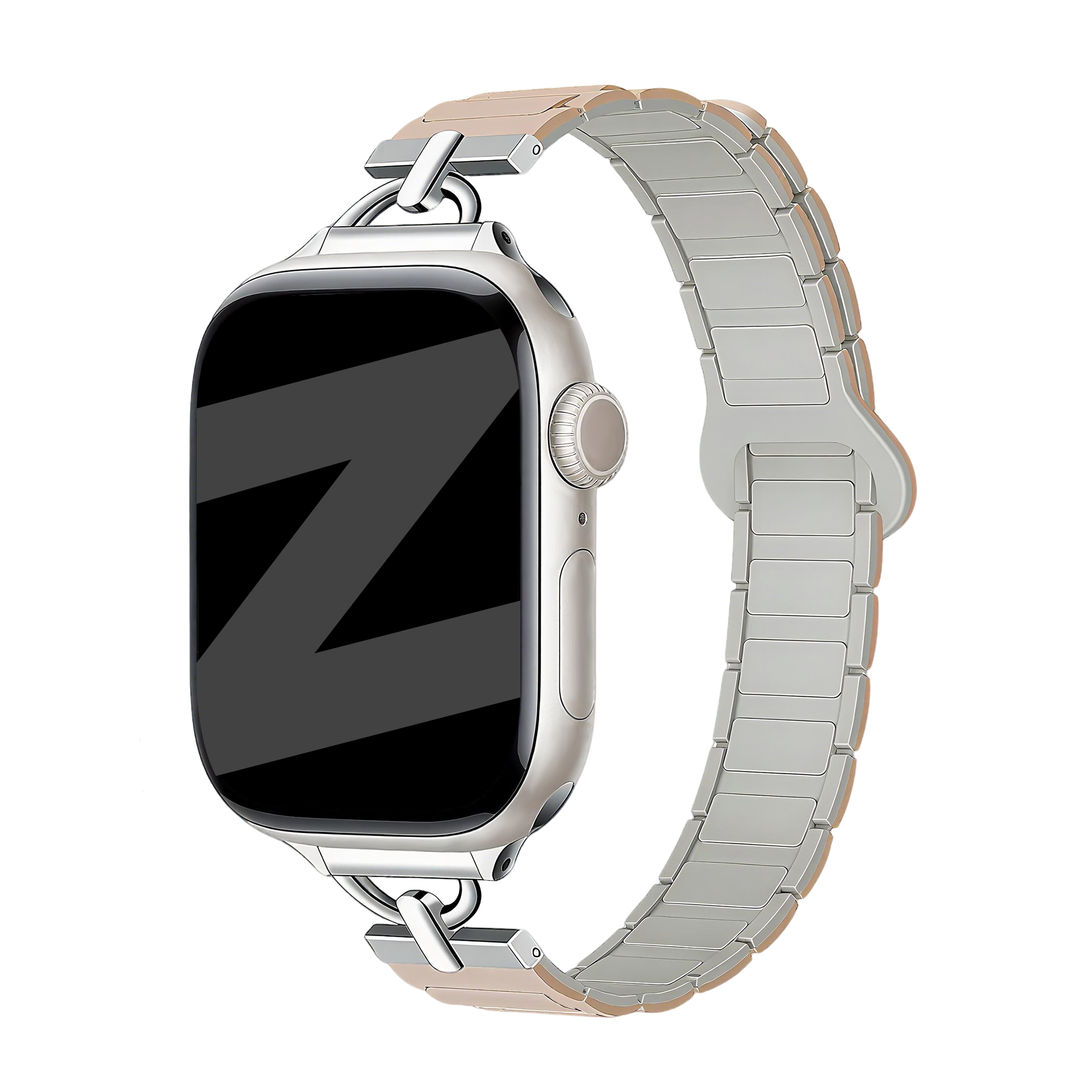 Bandz Apple Watch magnetische siliconen band 'Slim' (milk tea)