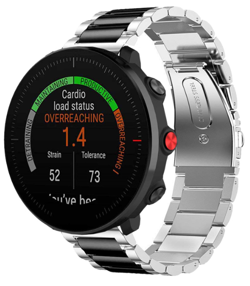 Polar Vantage M stalen band (zilver/zwart)