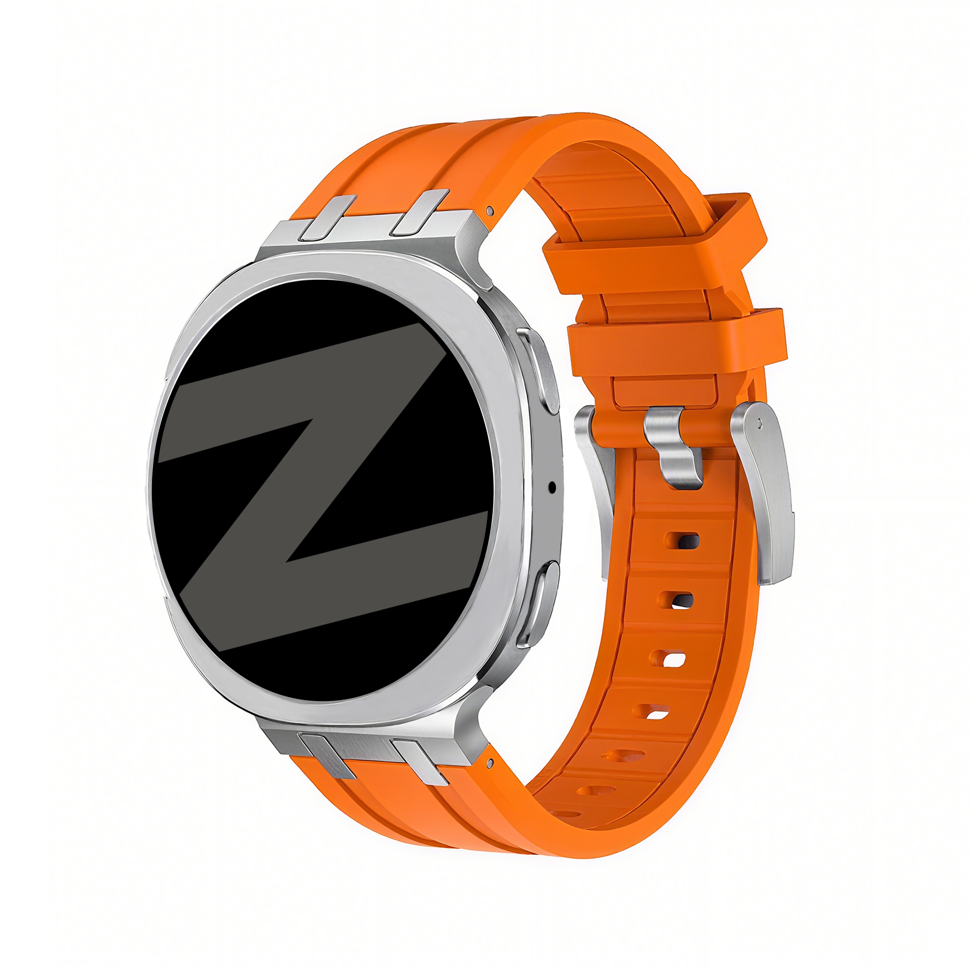 Bandz Samsung Galaxy Watch 8 - 40mm siliconen band 'Luxe Liquid' (oranje)