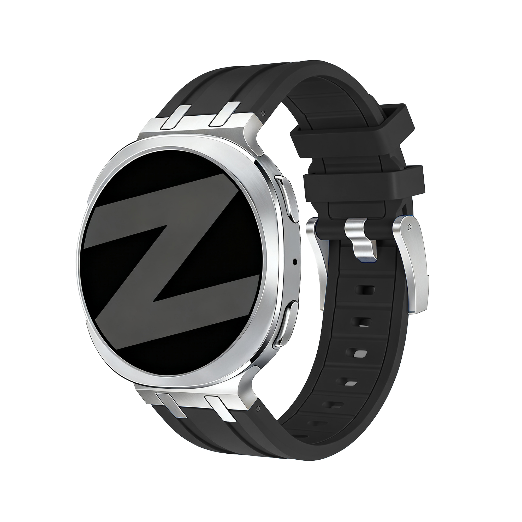 Bandz Samsung Galaxy Watch 8 Classic siliconen band 'Luxe Liquid' (zwart)