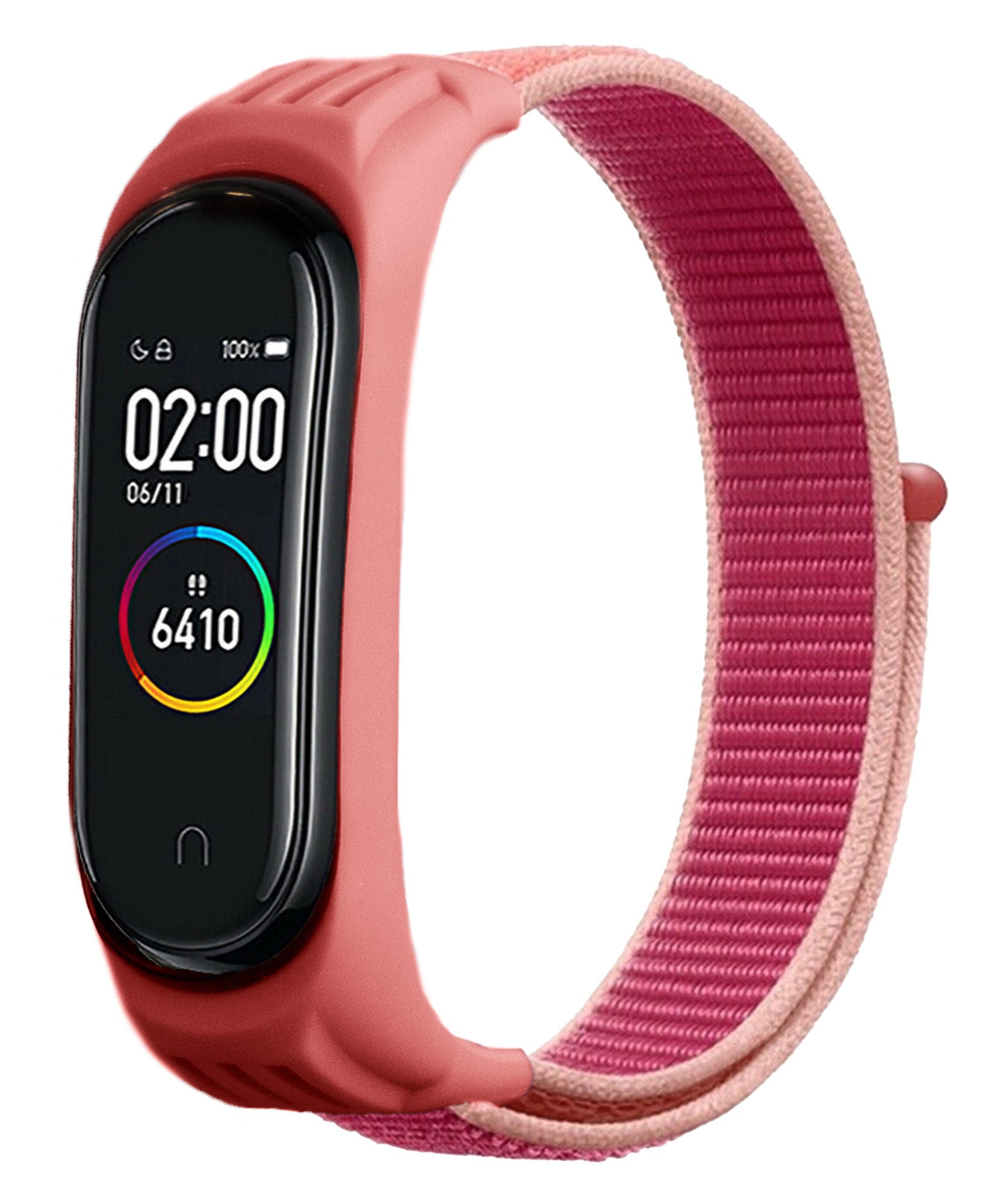Xiaomi Mi Band 5 / 6 nylon bandje (pomegrenate)