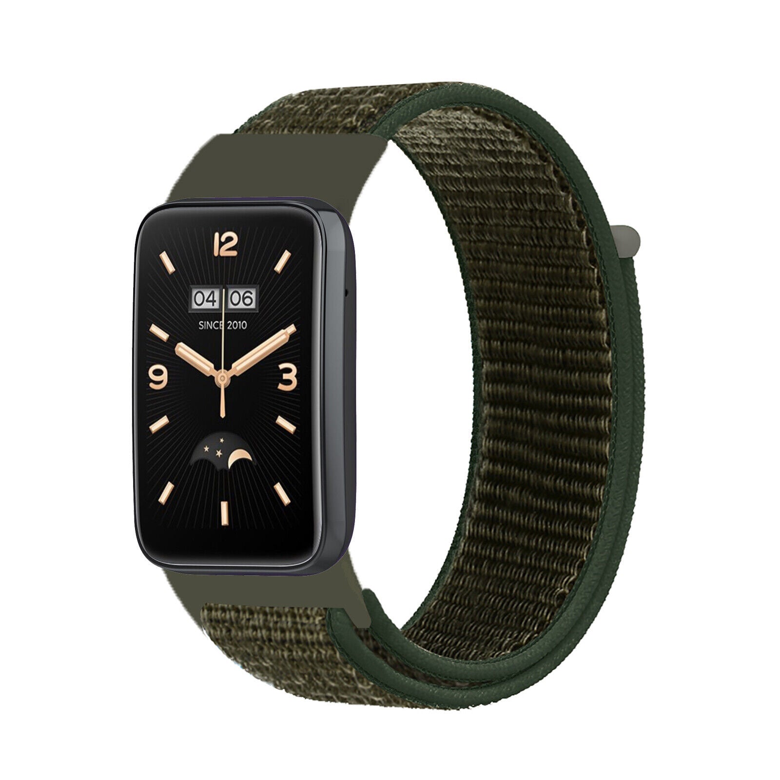 Nylon Smartwatch bandje - Geschikt voor Xiaomi Smart Band 7 Pro nylon bandje - legergroen - Strap-it Horlogeband / Polsband / Armband