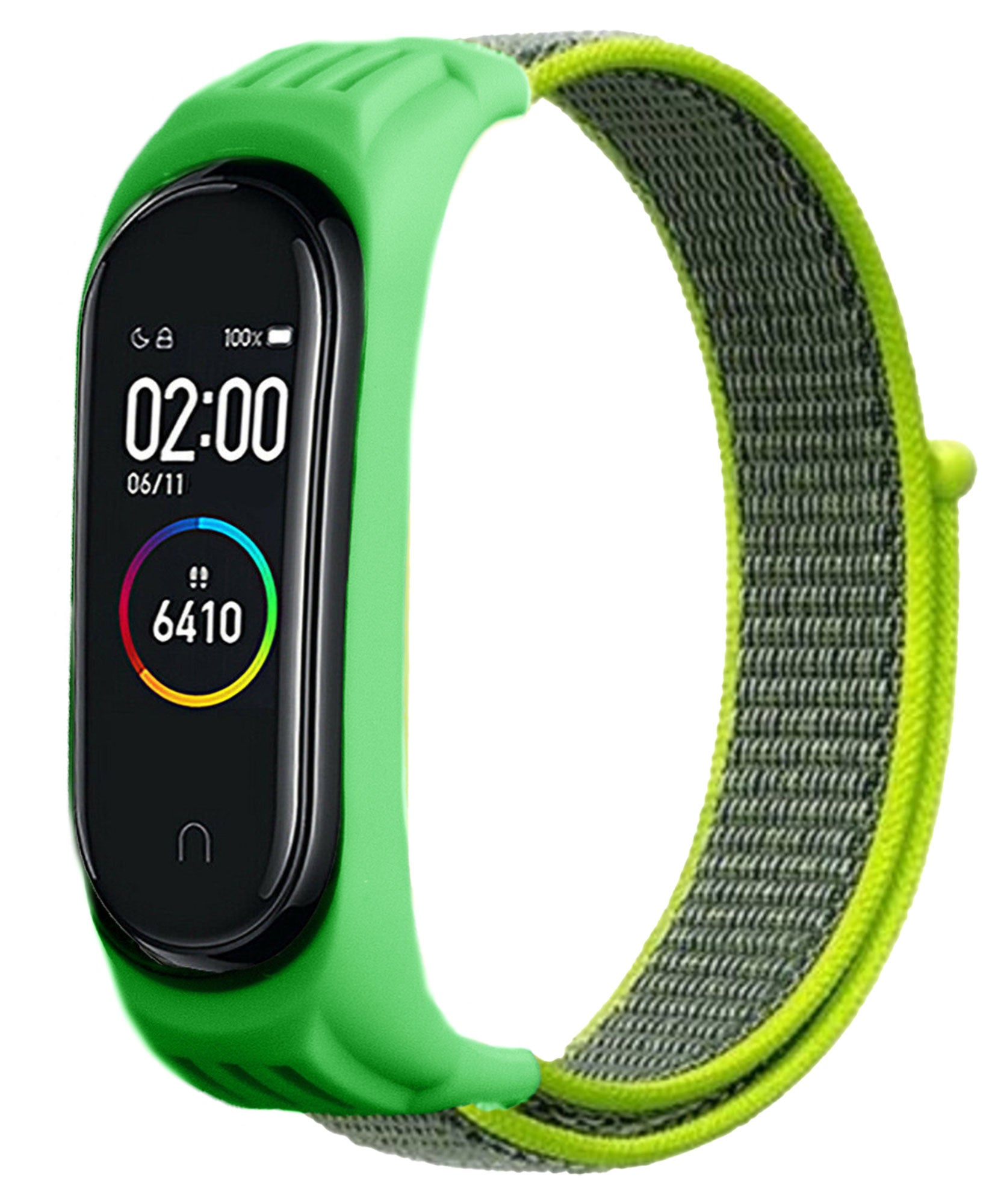 Xiaomi Mi band 5 / 6 nylon bandje (geel-groen)