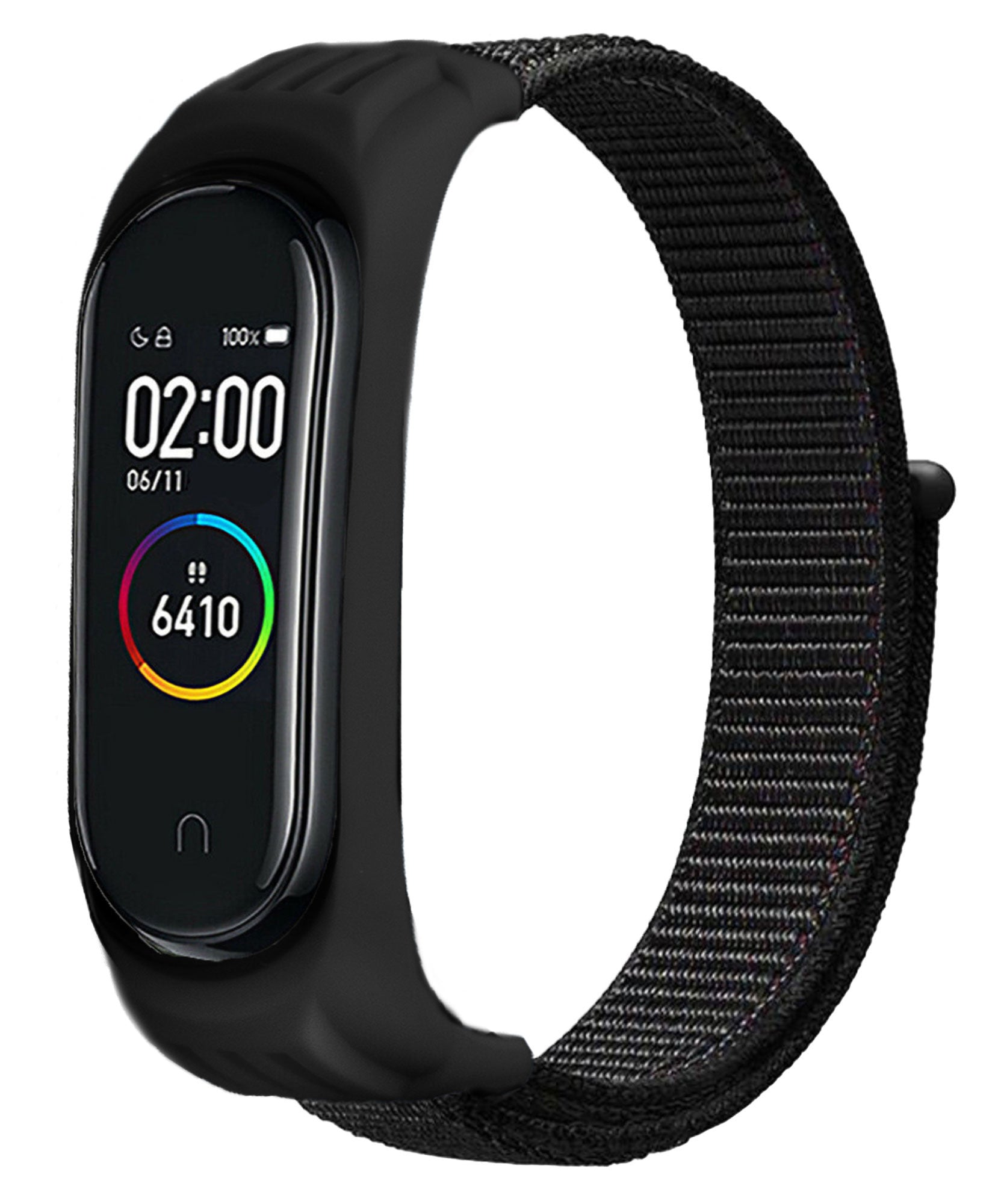 Xiaomi Mi band 5 / 6 nylon bandje (zwart)