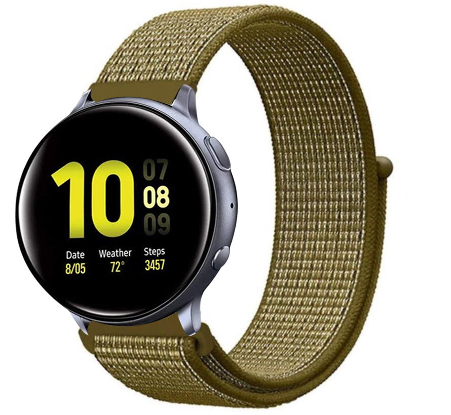 Samsung Galaxy Watch Active / Active2 nylon band (olijf)