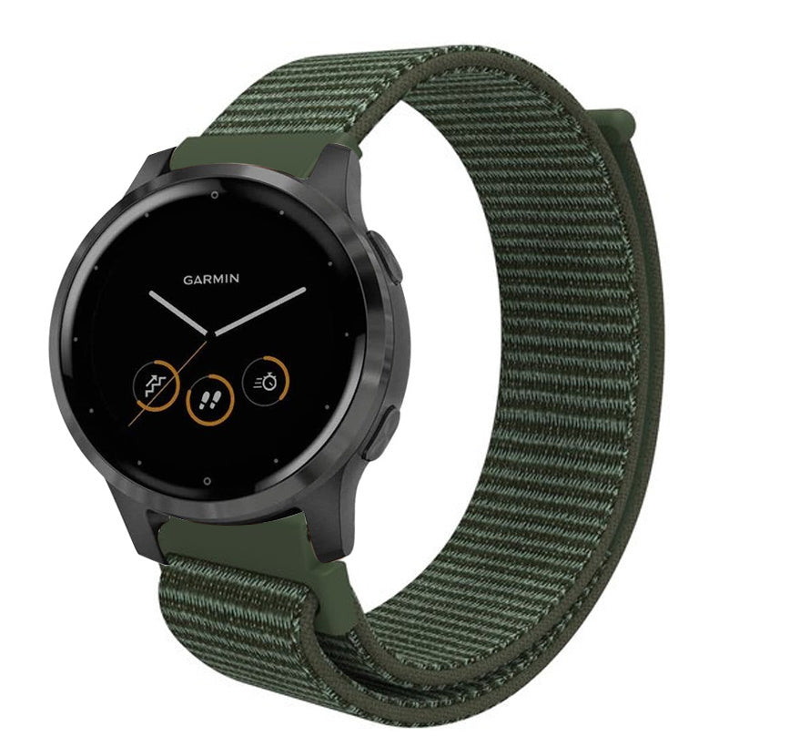 Garmin Vivoactive 4s nylon band - 40mm - donkergroen