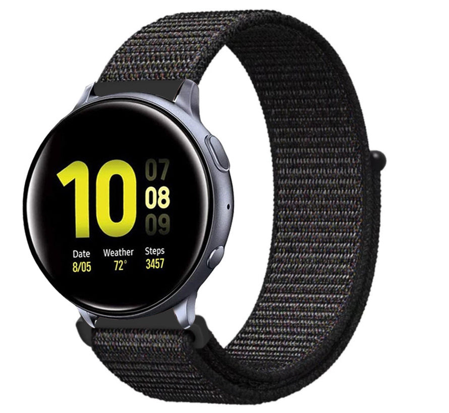 Samsung Galaxy Watch Active / Active2 nylon bandje zwart