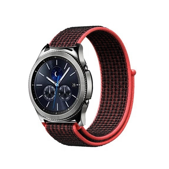 Samsung Gear S3 Classic & Frontier nylon bandje (zwart/koraal)