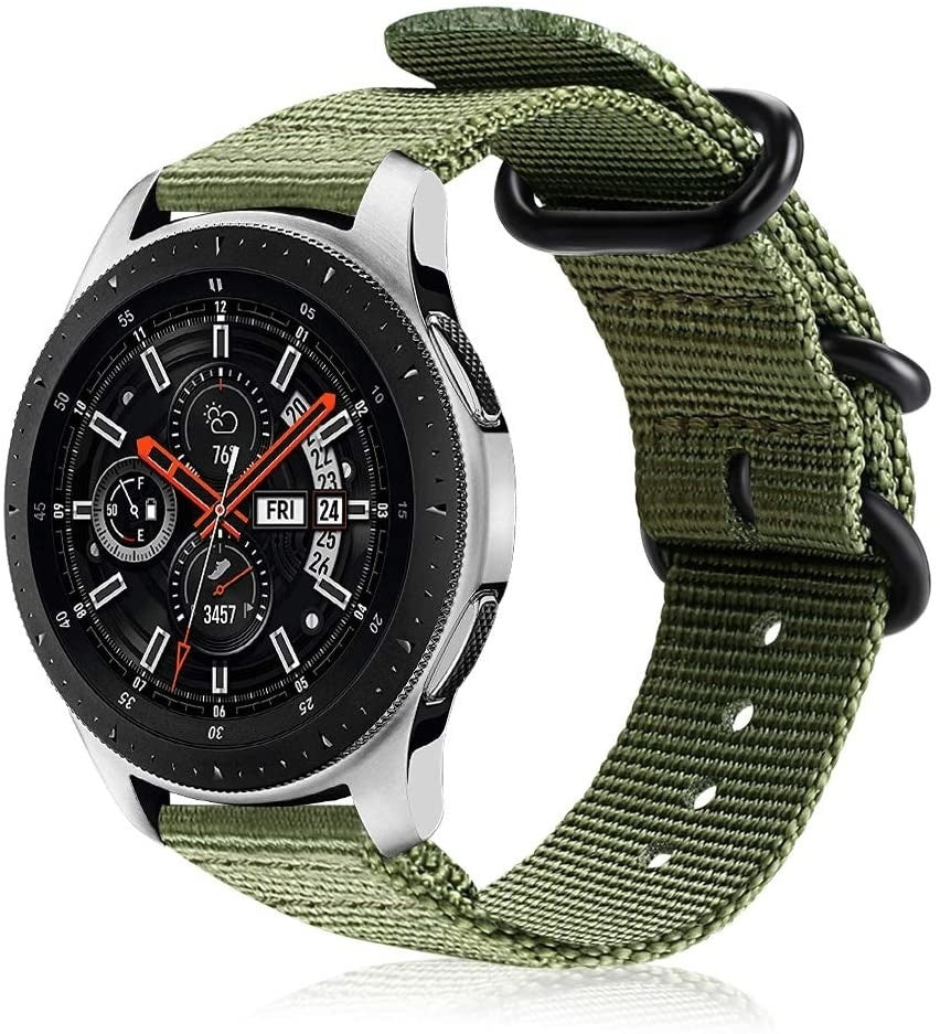Samsung Galaxy Watch 46mm nylon band met gesp (groen)