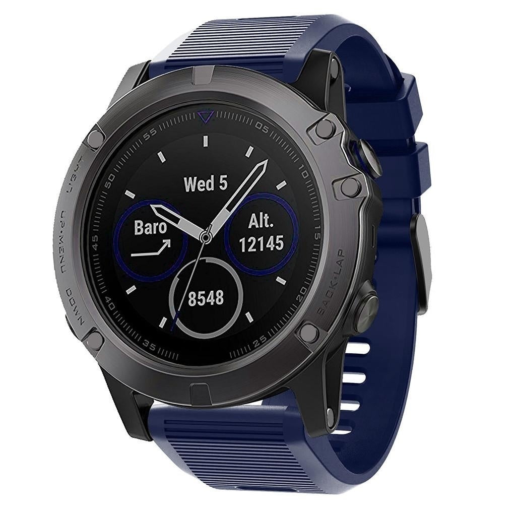 Garmin Fenix 5x / 6x siliconen bandje (donkerblauw)