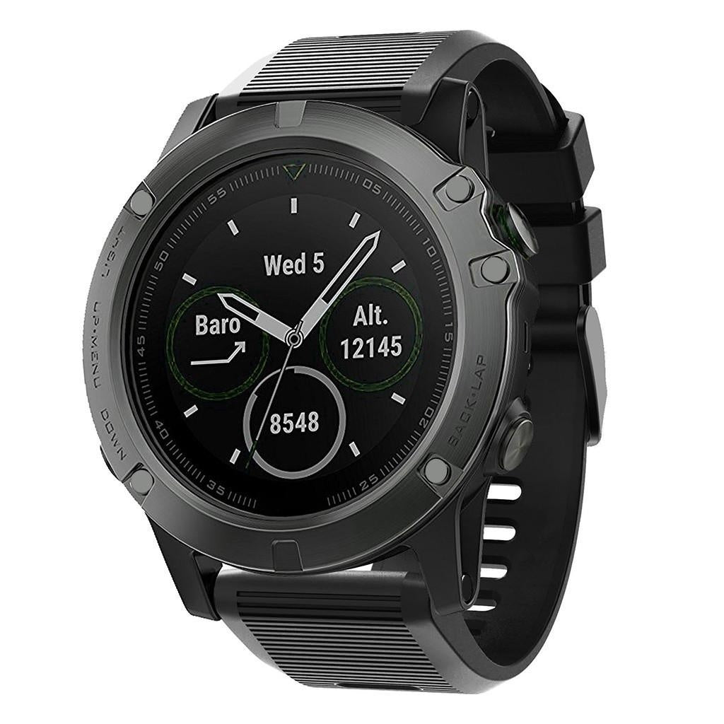 Garmin Fenix 5x / 6x siliconen bandje (zwart)