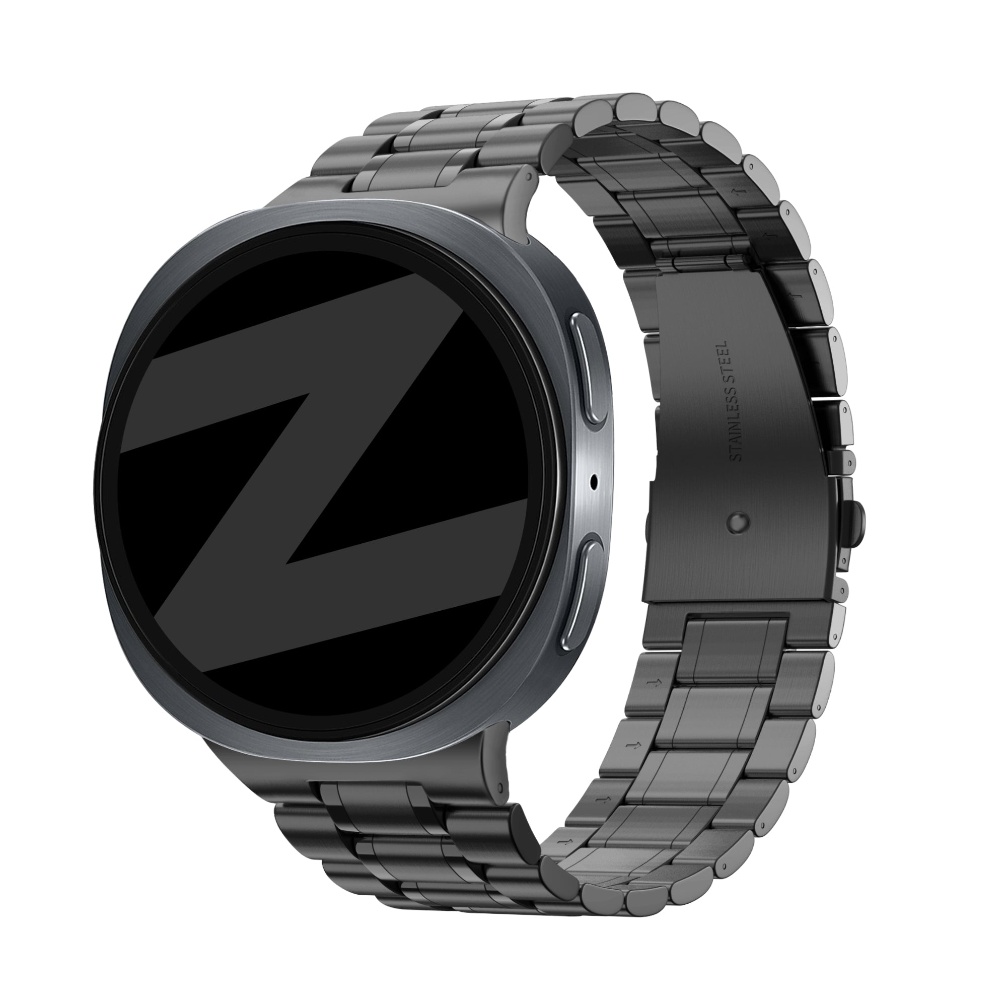 Bandz Samsung Galaxy Watch 8 - 44mm stalen band 'Deluxe' (zwart)