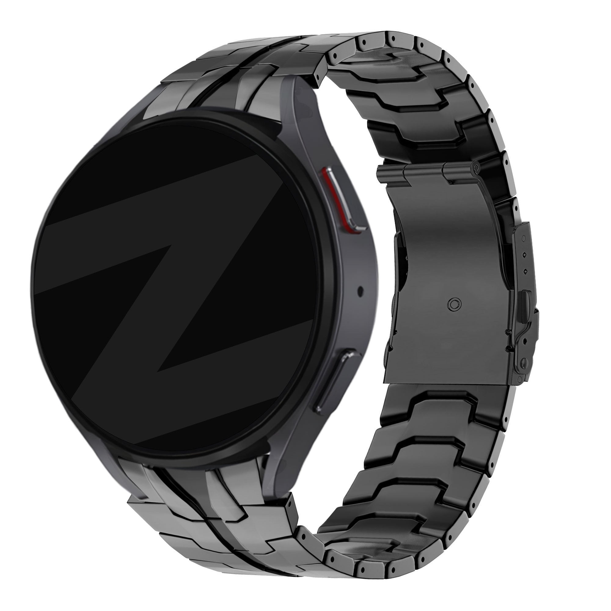 Bandz Samsung Galaxy Watch 7 - 44mm stalen band 'Iron' (zwart)