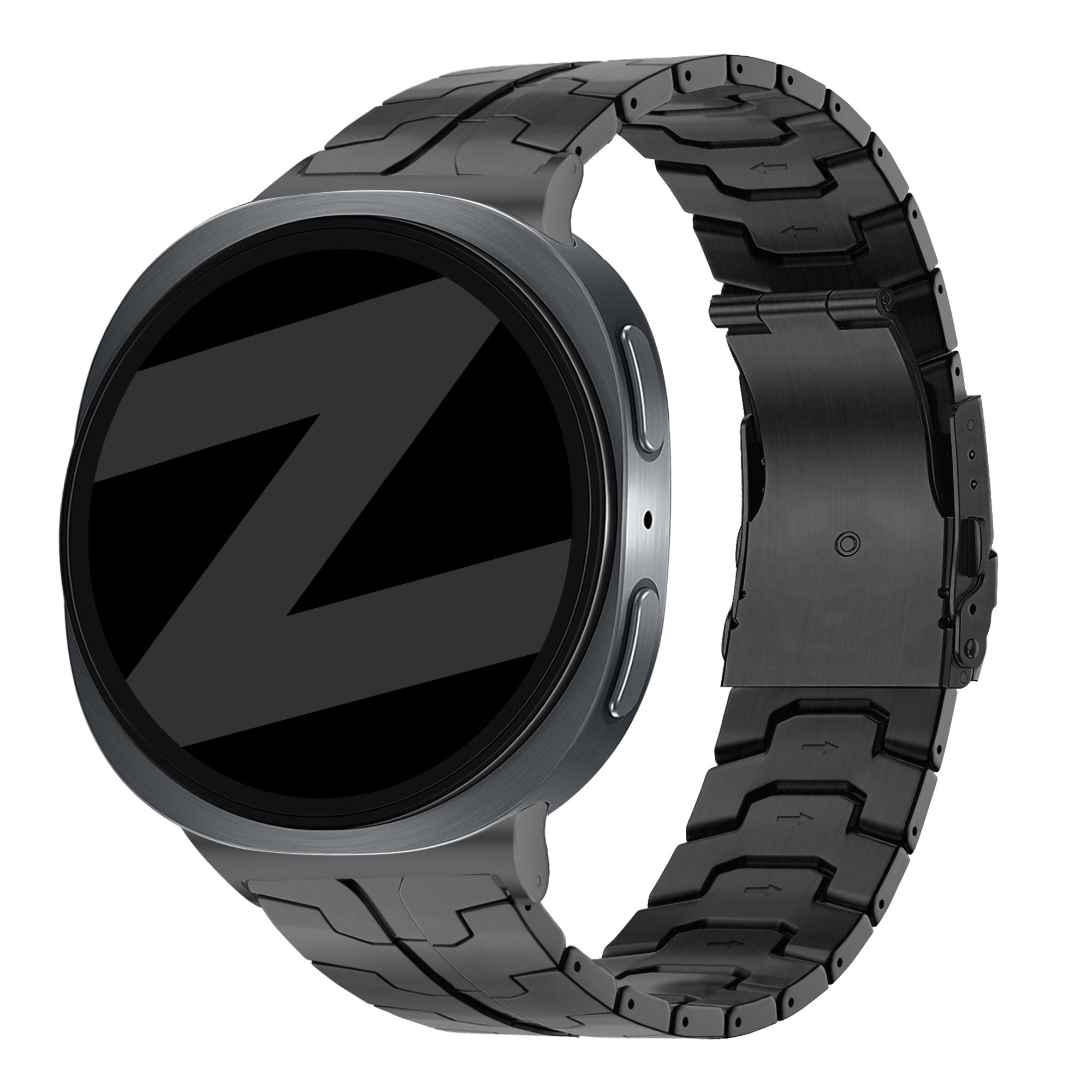 Bandz Samsung Galaxy Watch 8 Classic stalen band 'Iron' (zwart)