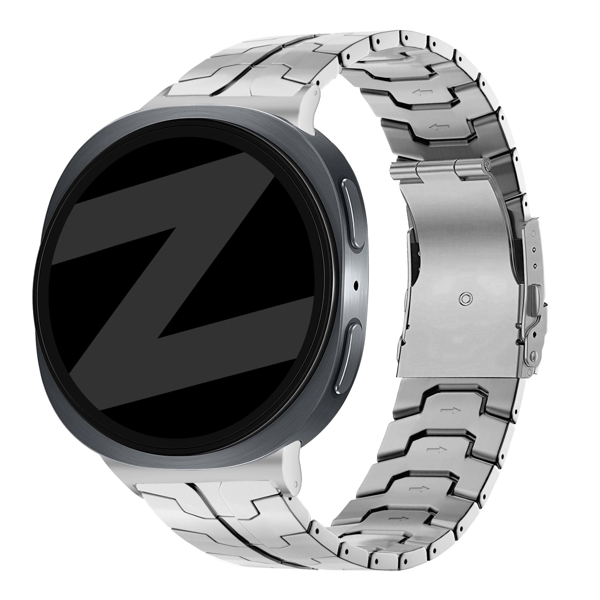 Bandz Samsung Galaxy Watch 8 - 40mm stalen band 'Iron' (zilver)