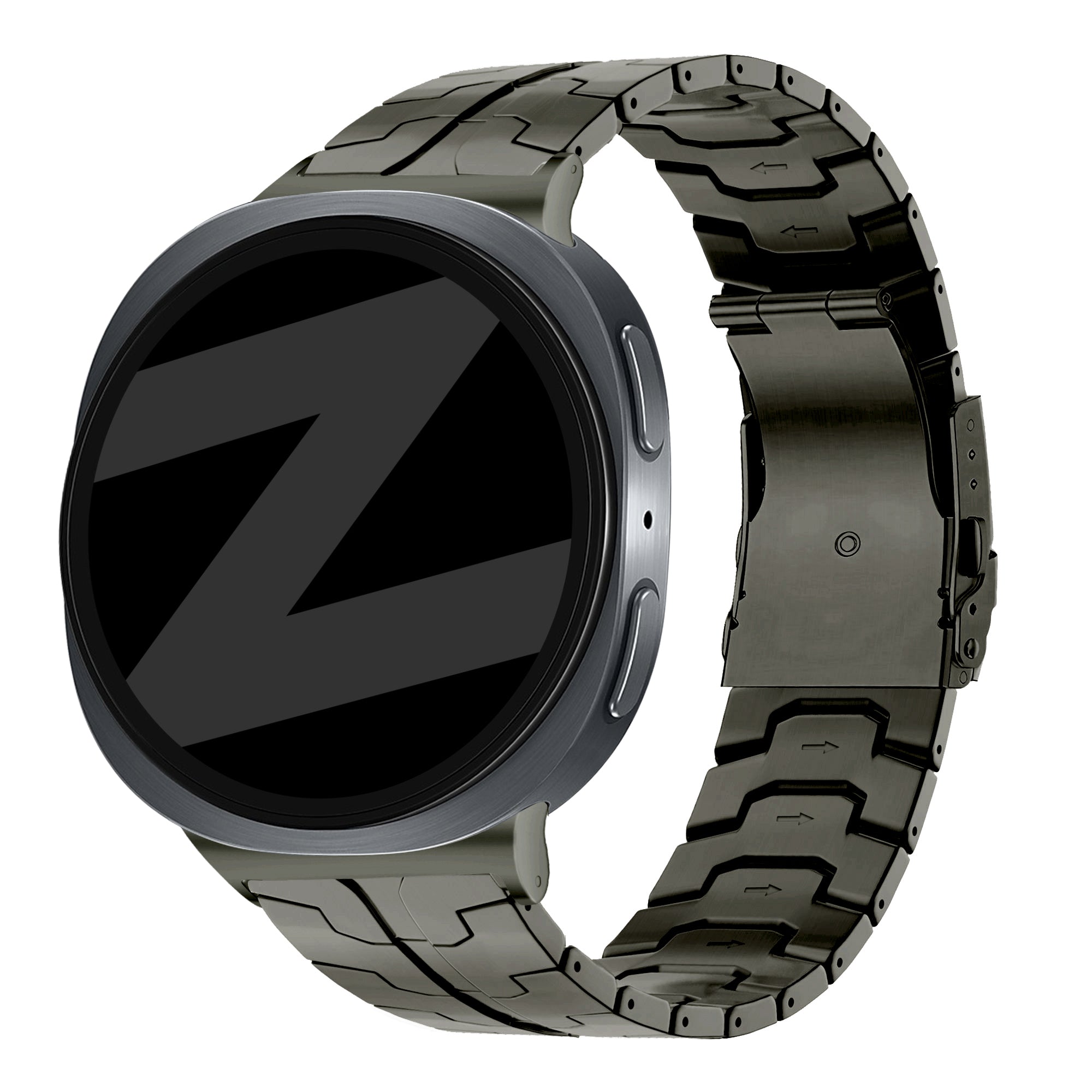 Bandz Samsung Galaxy Watch 8 - 40mm stalen band 'Iron' (grafiet)