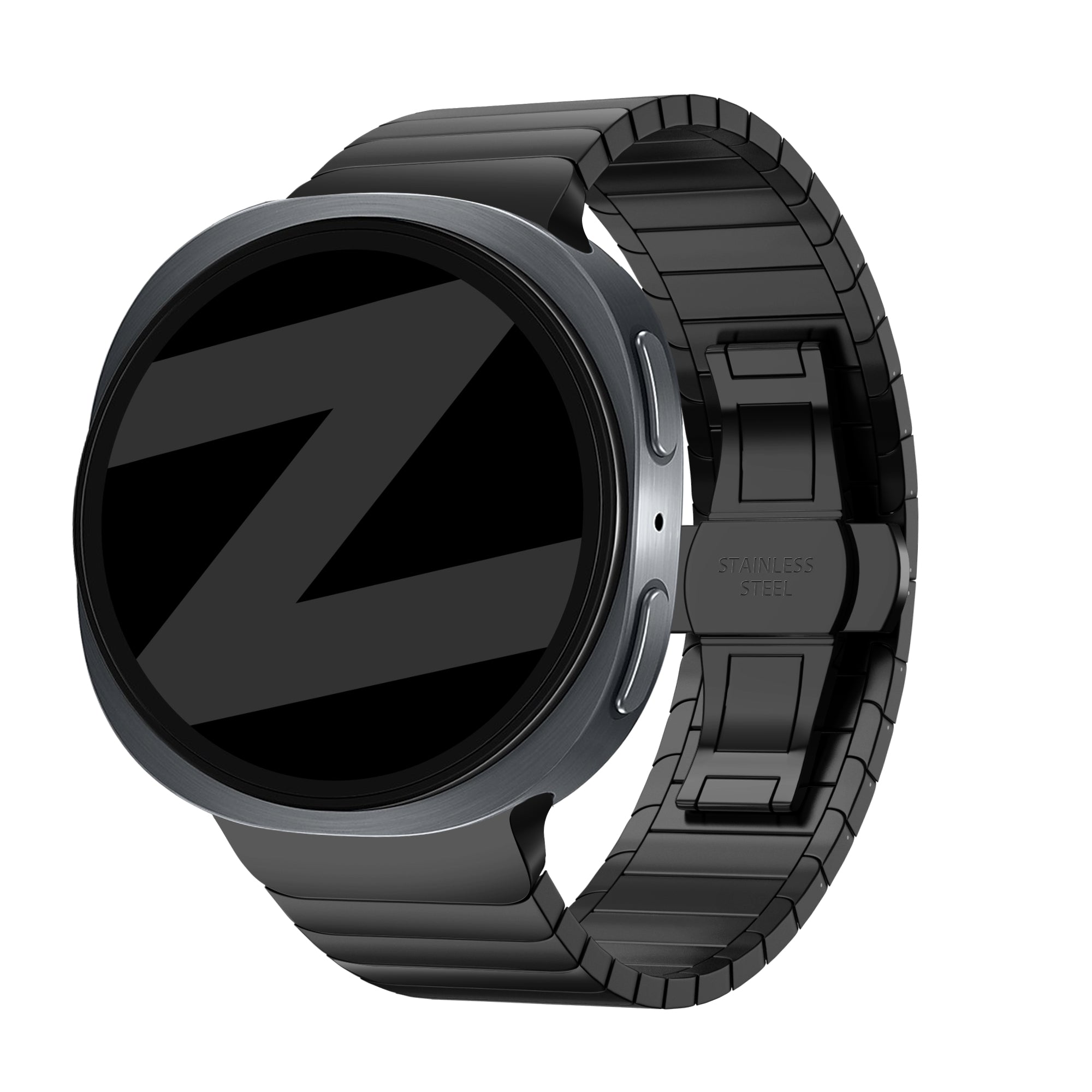 Bandz Samsung Galaxy Watch 8 - 40mm stalen band 'One Bead' (zwart)