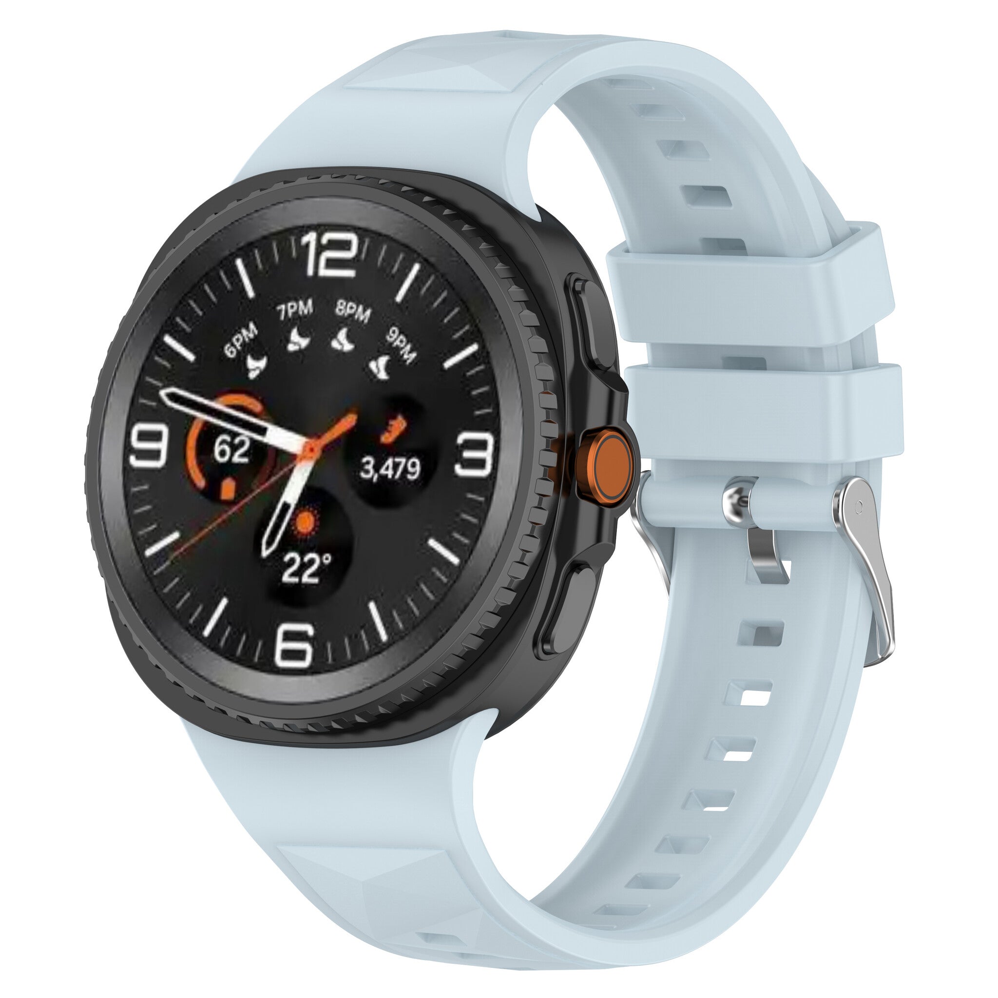 Samsung Galaxy Watch 8 Classic diamond silicone band (lichtblauw)