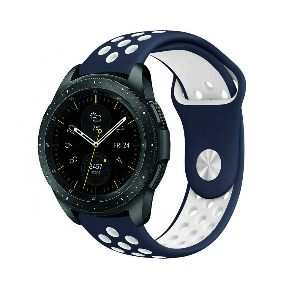 Samsung Galaxy Watch sport band 41mm / 42mm (blauw/wit)