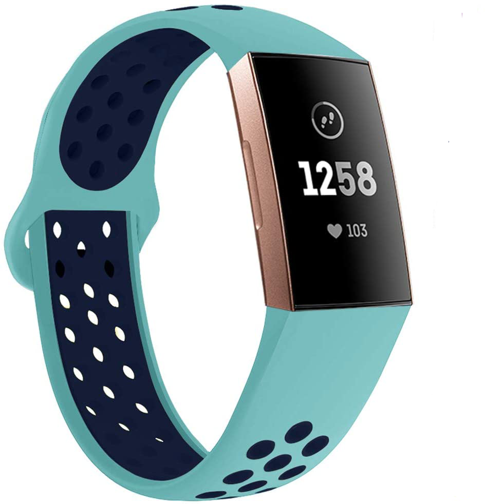 Fitbit Charge 3 sport bandje (aqua/donkerblauw)