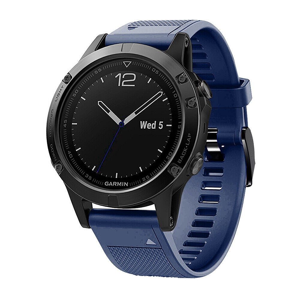 Garmin Fenix 5 / 6 siliconen bandje (donkerblauw)