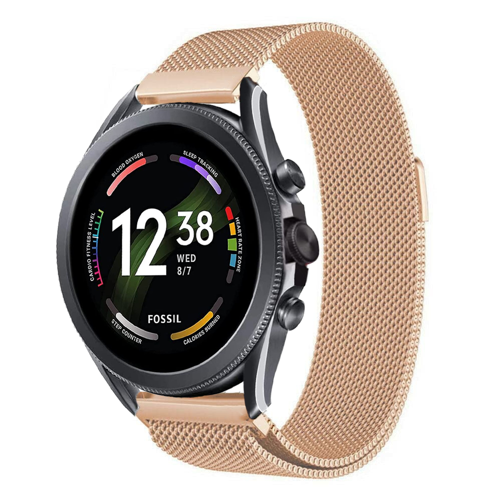 Fossil Gen 6 - 44mm Milanese band (rosé goud)