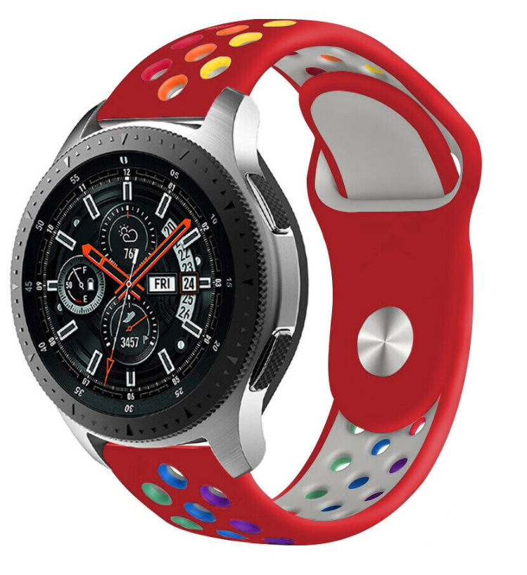 Samsung Galaxy Watch sport band 45mm / 46mm (rood kleurrijk)
