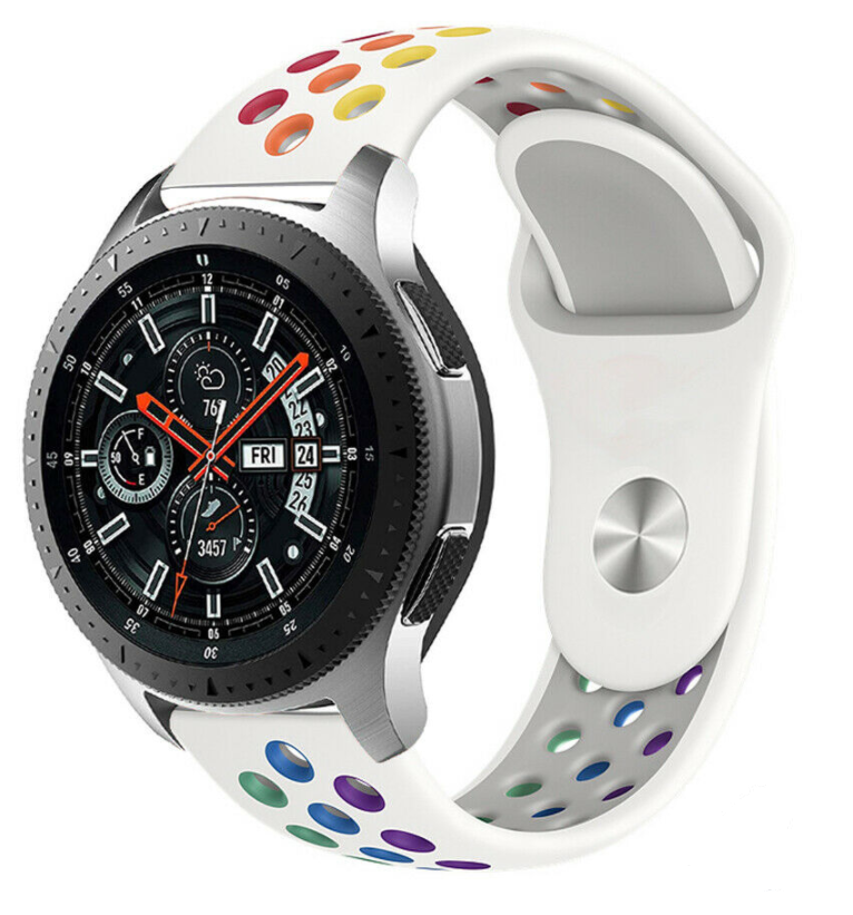 Samsung Galaxy Watch sport band 45mm / 46mm (wit kleurrijk)