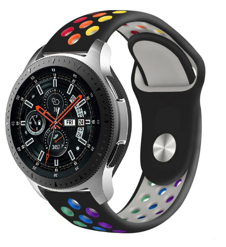 Samsung Galaxy Watch 46mm sport band (zwart kleurrijk)