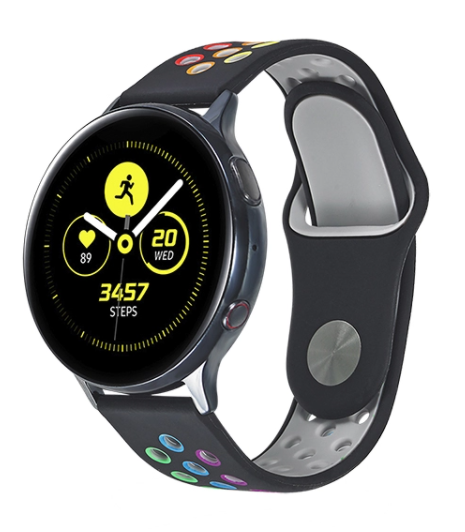 Samsung Galaxy Watch sport band 41mm / 42mm (zwart kleurrijk)