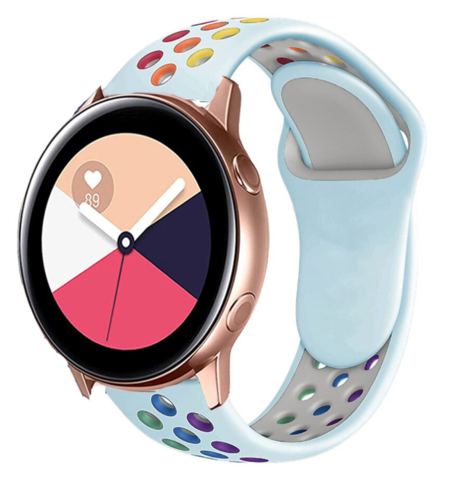 Samsung Galaxy Watch Active / Active 2 sport band (kleurrijk lichtblauw)